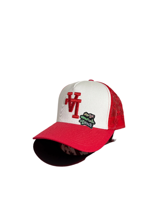 KTHLA • monogram red/wht trucker