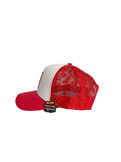 KTHLA • monogram red/wht trucker